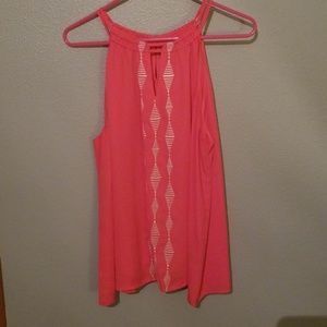 Sleeveless strappy blouselooks orangey in pic, but